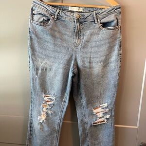 Classic Blue Distressed Women's Jeans